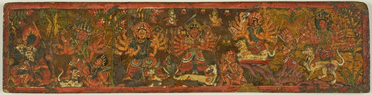 Manuskriptdeckel aus der Verherrlichung der Großen Göttin (Devimahatmya) von Unknown artist