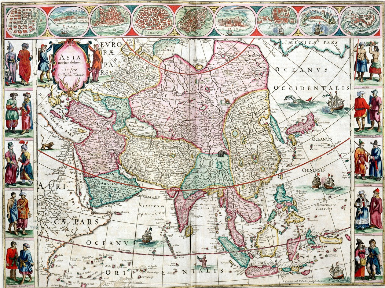 Karte von Asien aus dem Bleau-Atlas von Unknown artist