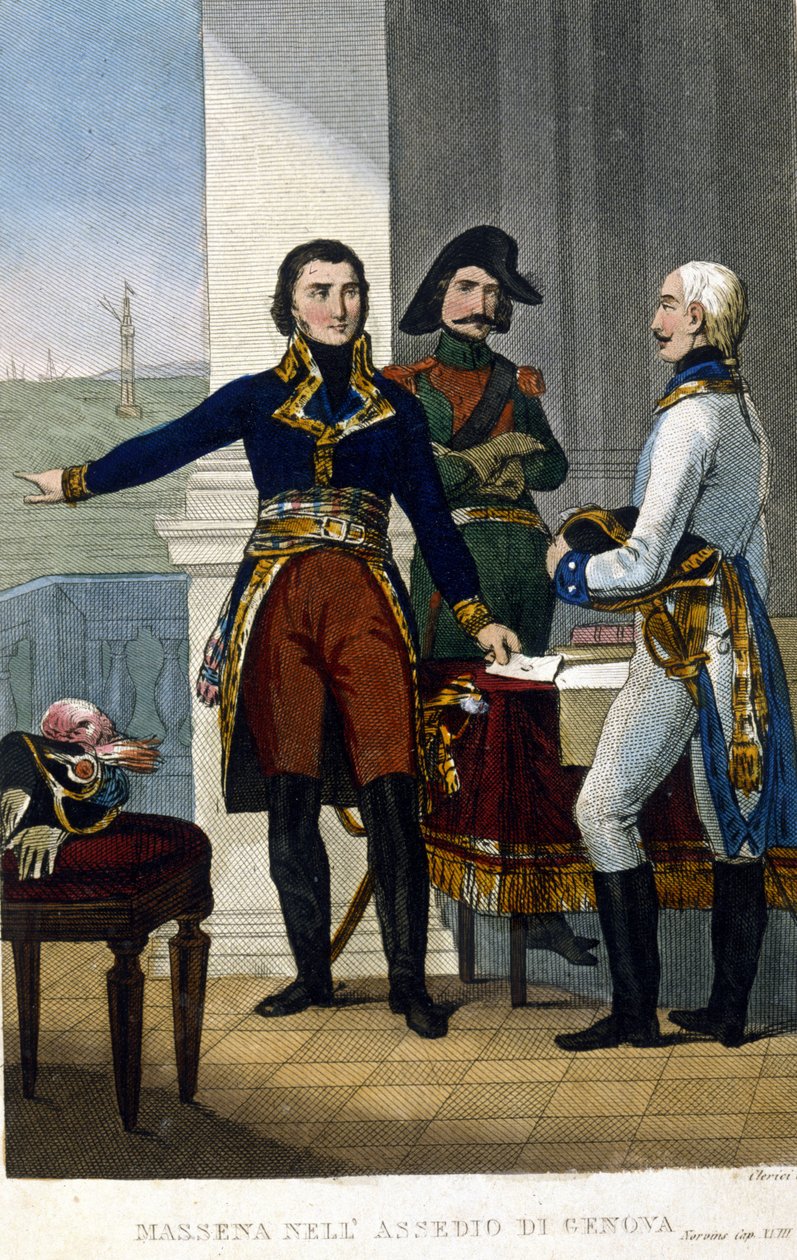 Marschall André Masséna (1756-1817) bei der Belagerung von Genua im April 1800 von Unknown artist