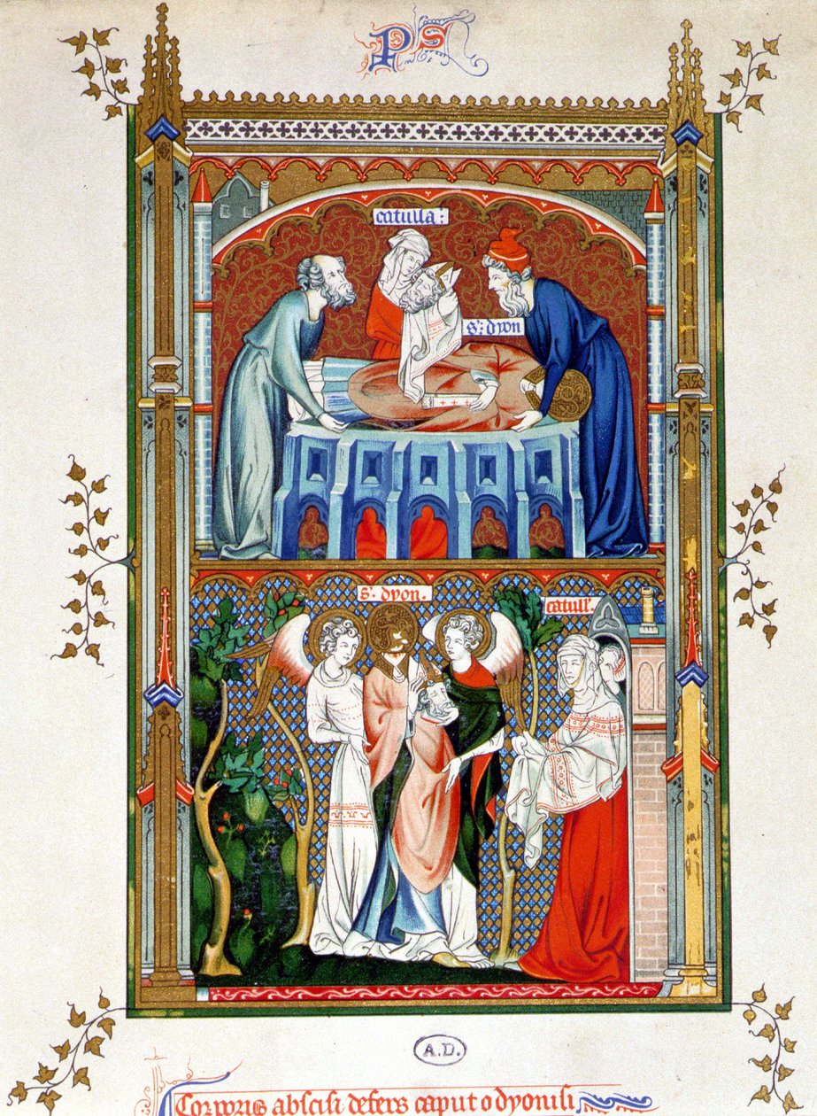 Martyrium des heiligen Denis, Chromolithographie nach Dokumenten des 15. Jahrhunderts von Unknown artist