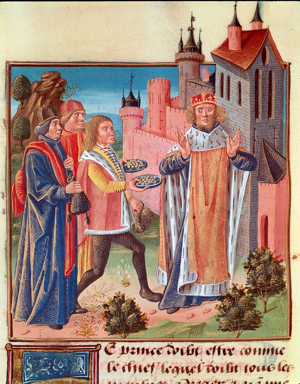 Mittelalter: „Ein Prinz empfängt Steuern von seinen Vasallen“ von Unknown artist