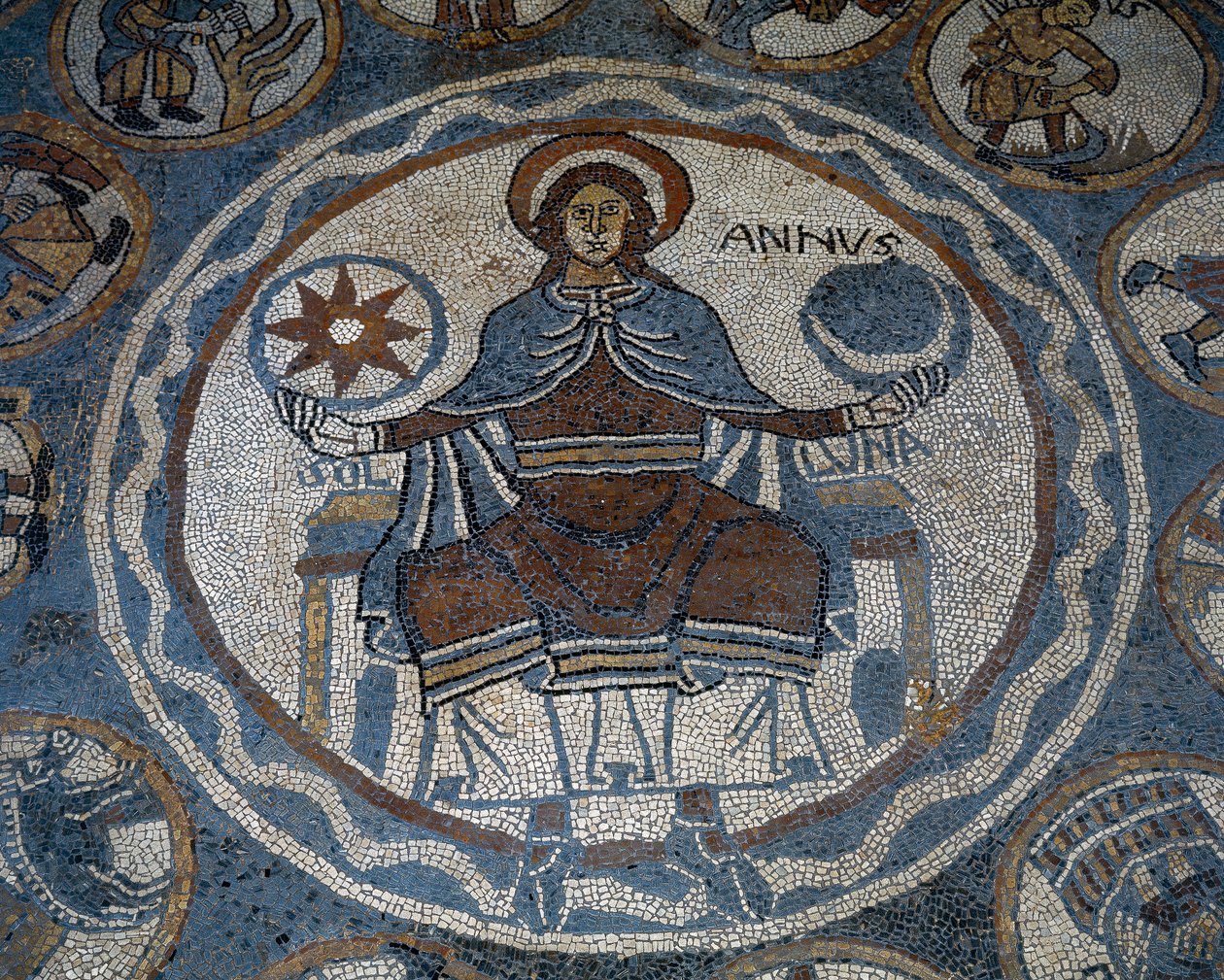 Mosaikboden, der die Monate des Jahres darstellt von Unknown artist
