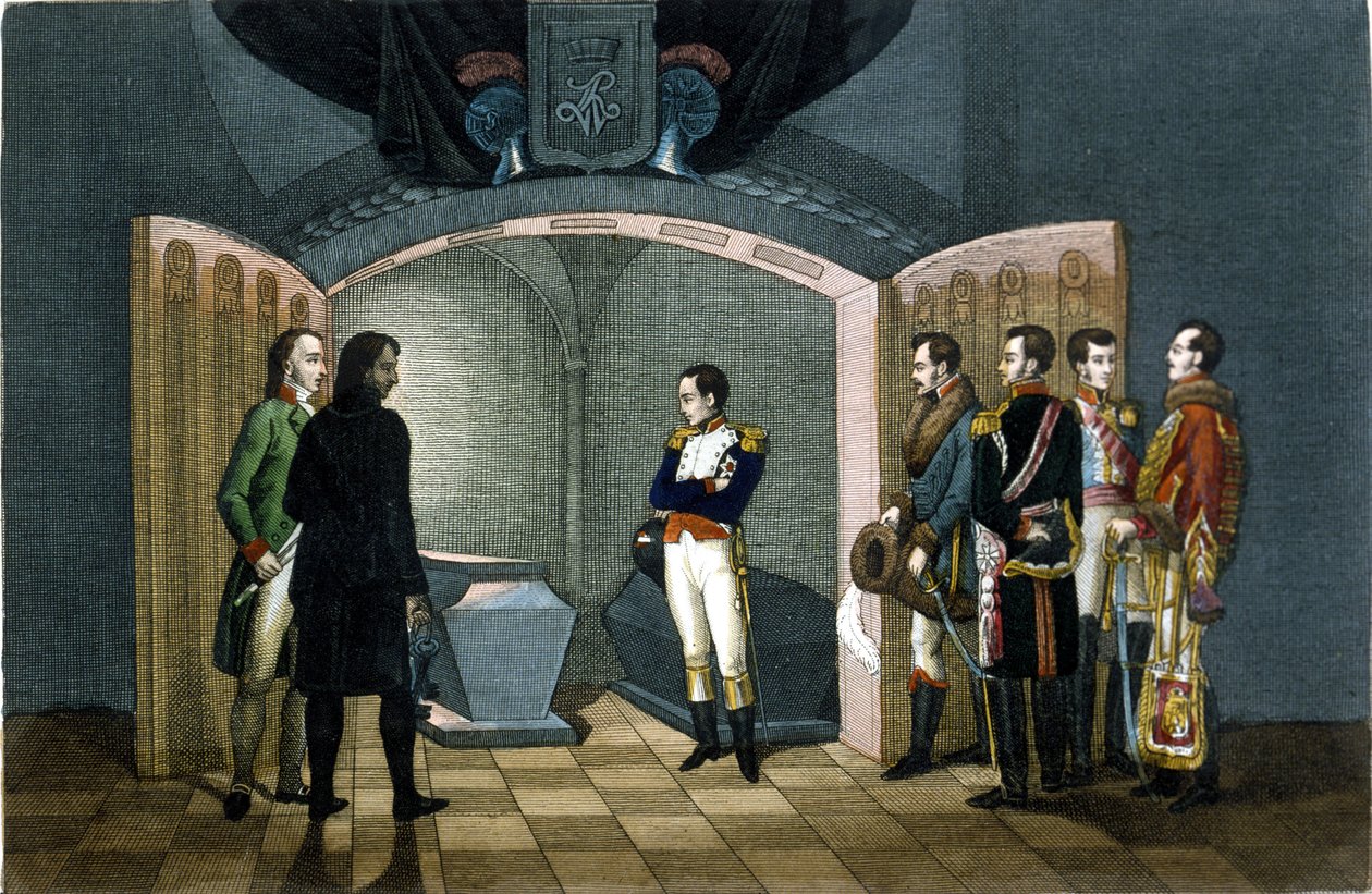 Napoleon Bonaparte vor dem Grab von Friedrich II. von Preußen von Unknown artist