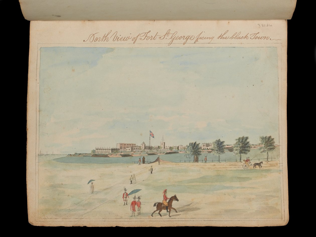 Nordansicht von Fort St. George gegenüber der Schwarzen Stadt von Unknown artist
