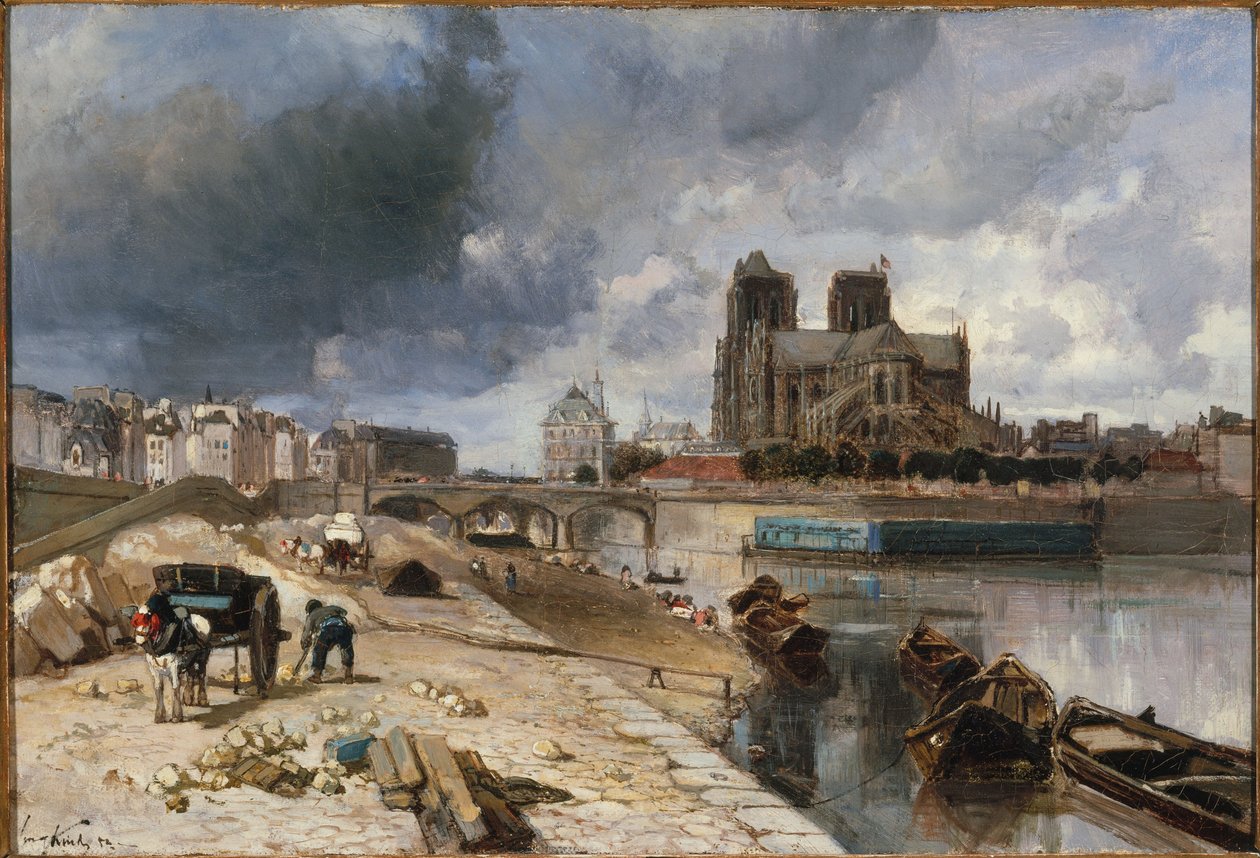 Notre-Dame vom Quai de la Tournelle aus gesehen von Unknown artist