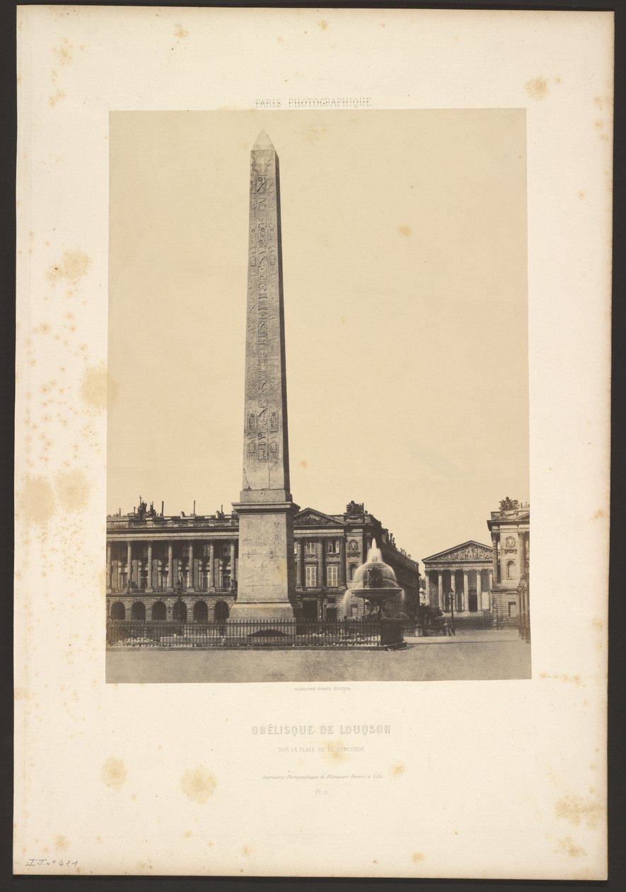 Obelisk von Luxor, auf der Place de la Concorde von Unknown artist