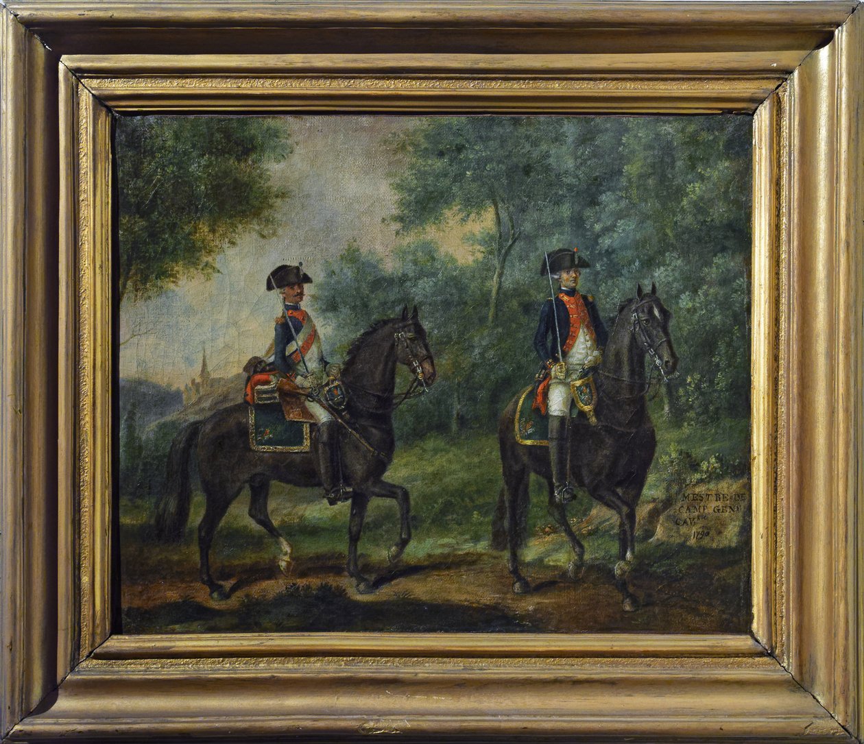 Offizier und Soldat des Mestre de Camps Regiments im Jahr 1790, spätes achtzehntes Jahrhundert von Unknown artist