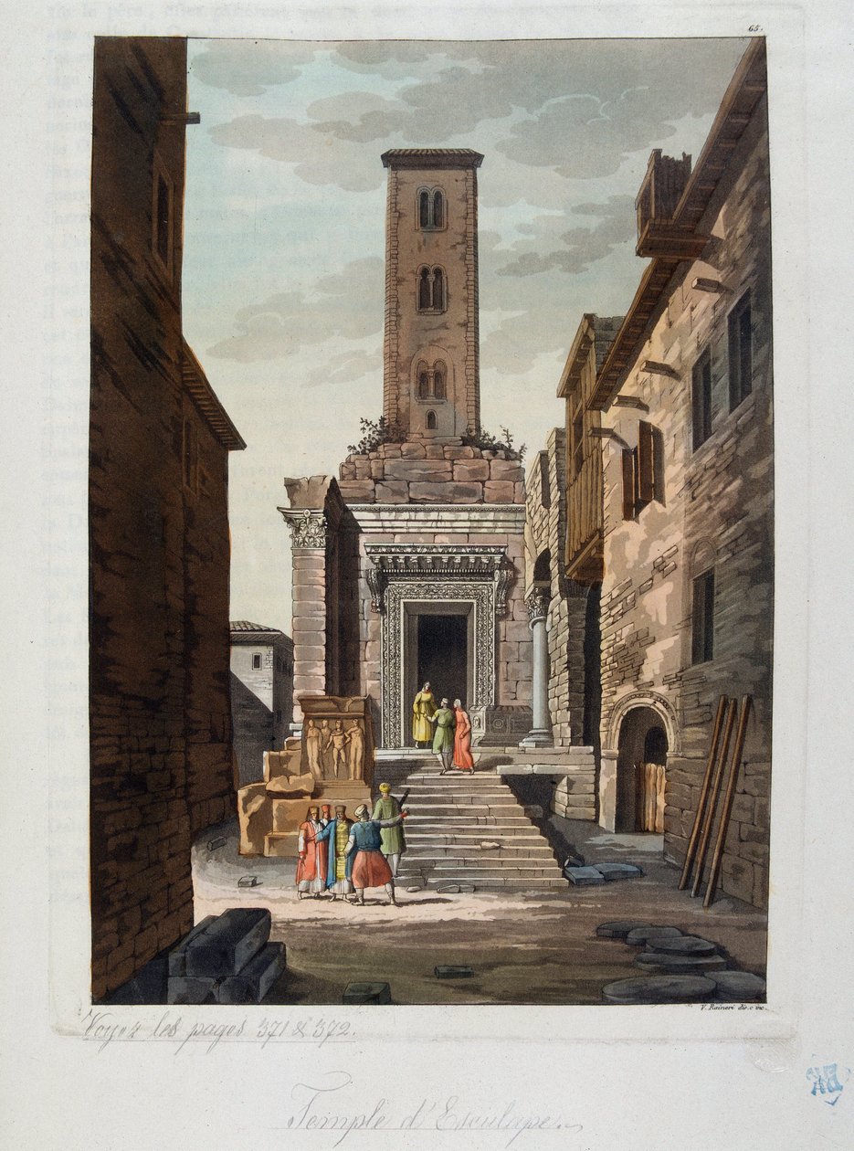 Osmanisches Reich: Der Tempel des Aesculapus - in „The ancient and modern costume“ von Jules Ferrario, ed Milan von Unknown artist