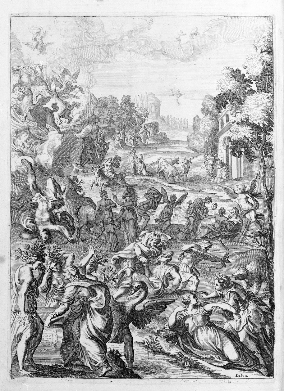 Ovid - Illustration für Buch 15 - (P. Ovidii Nasonis Metamorphose libri XV mit Anmerkungen von Thomas Farnaby (Farnabia) (1575-1647)) von Unknown artist