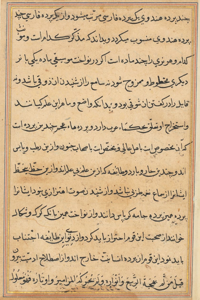 Seite aus Geschichten eines Papageis (Tuti-nama): Textseite von Unknown artist