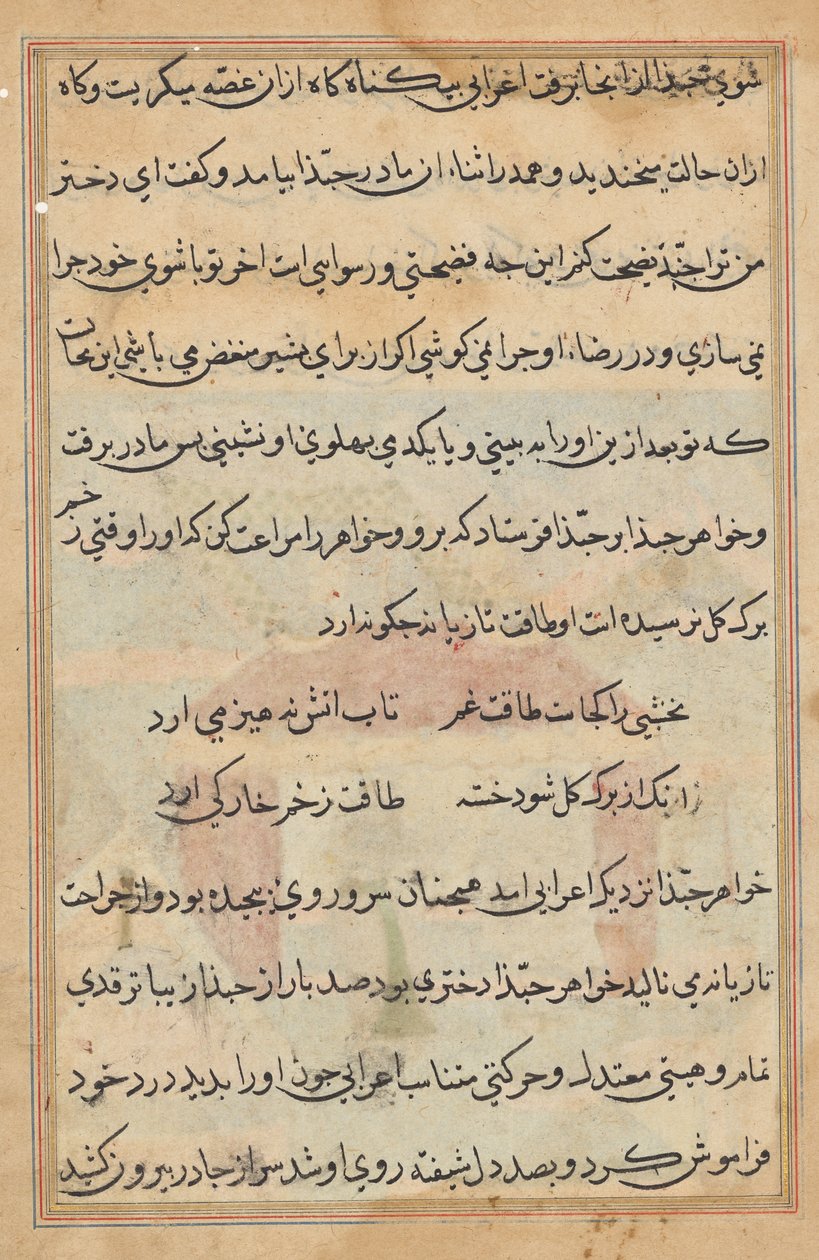 Seite aus Geschichten eines Papageis (Tuti-nama): Textseite von Unknown artist