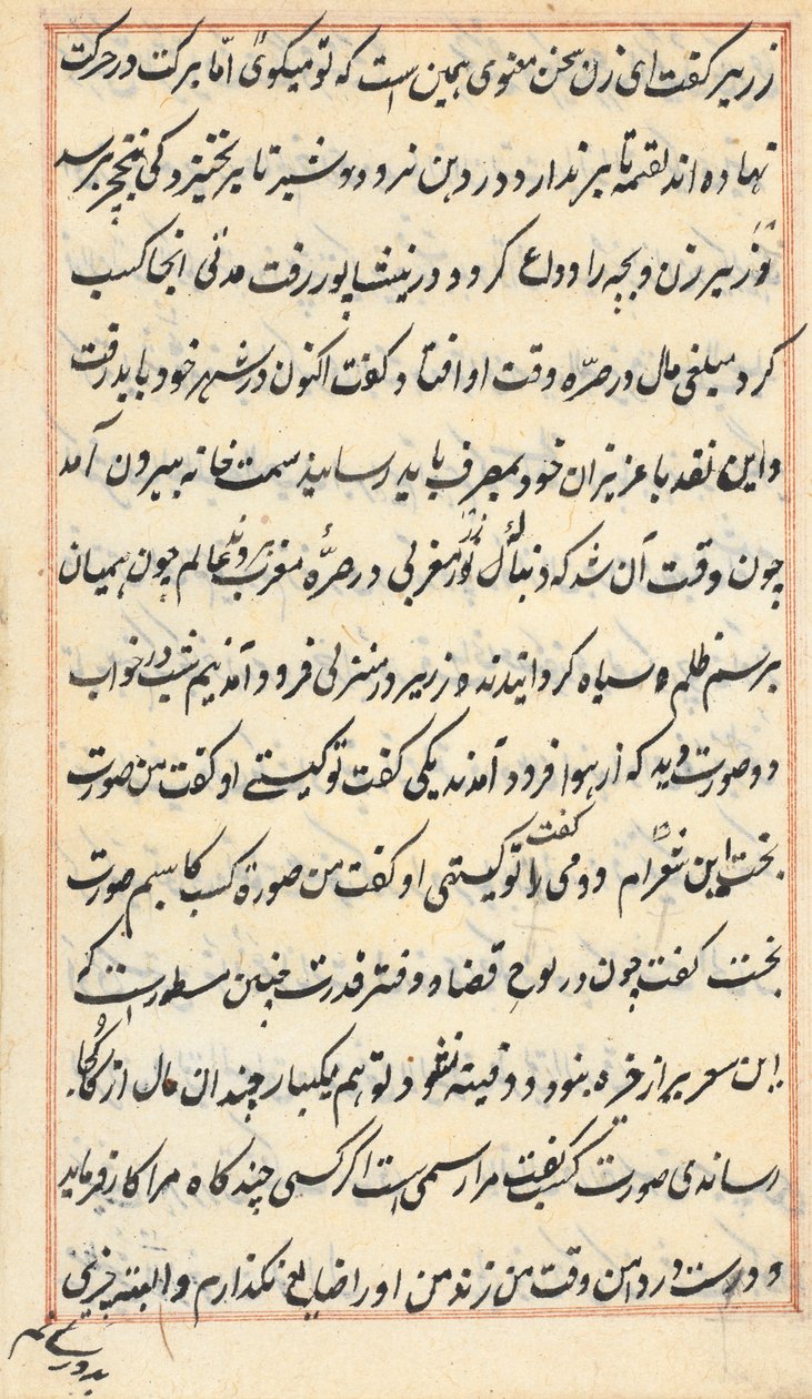 Seite aus Geschichten eines Papageis (Tuti-nama): Textseite von Unknown artist