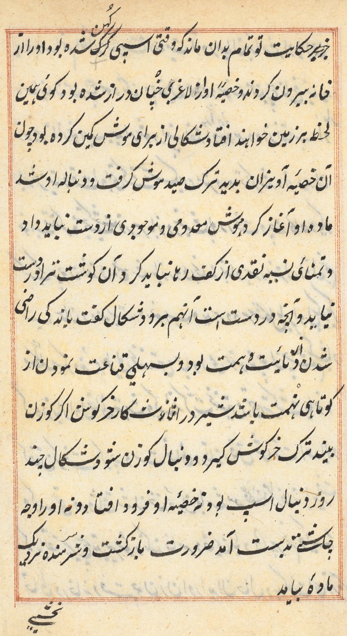 Seite aus Geschichten eines Papageis (Tuti-nama): Textseite von Unknown artist