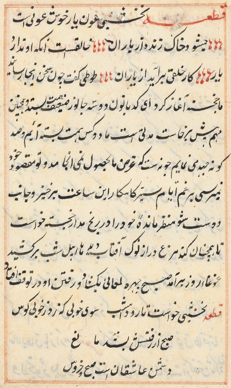 Seite aus Geschichten eines Papageis (Tuti-nama): Textseite von Unknown artist