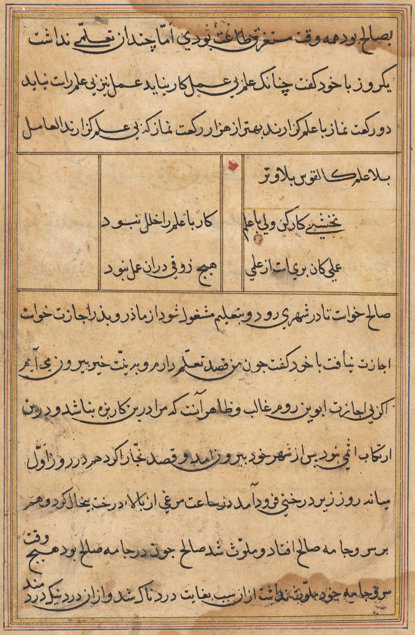 Seite aus Geschichten eines Papageis (Tuti-nama): Textseite von Unknown artist