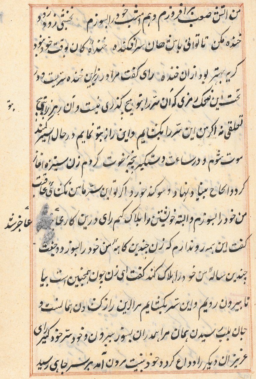 Seite aus Geschichten eines Papageis (Tuti-nama): Textseite von Unknown artist