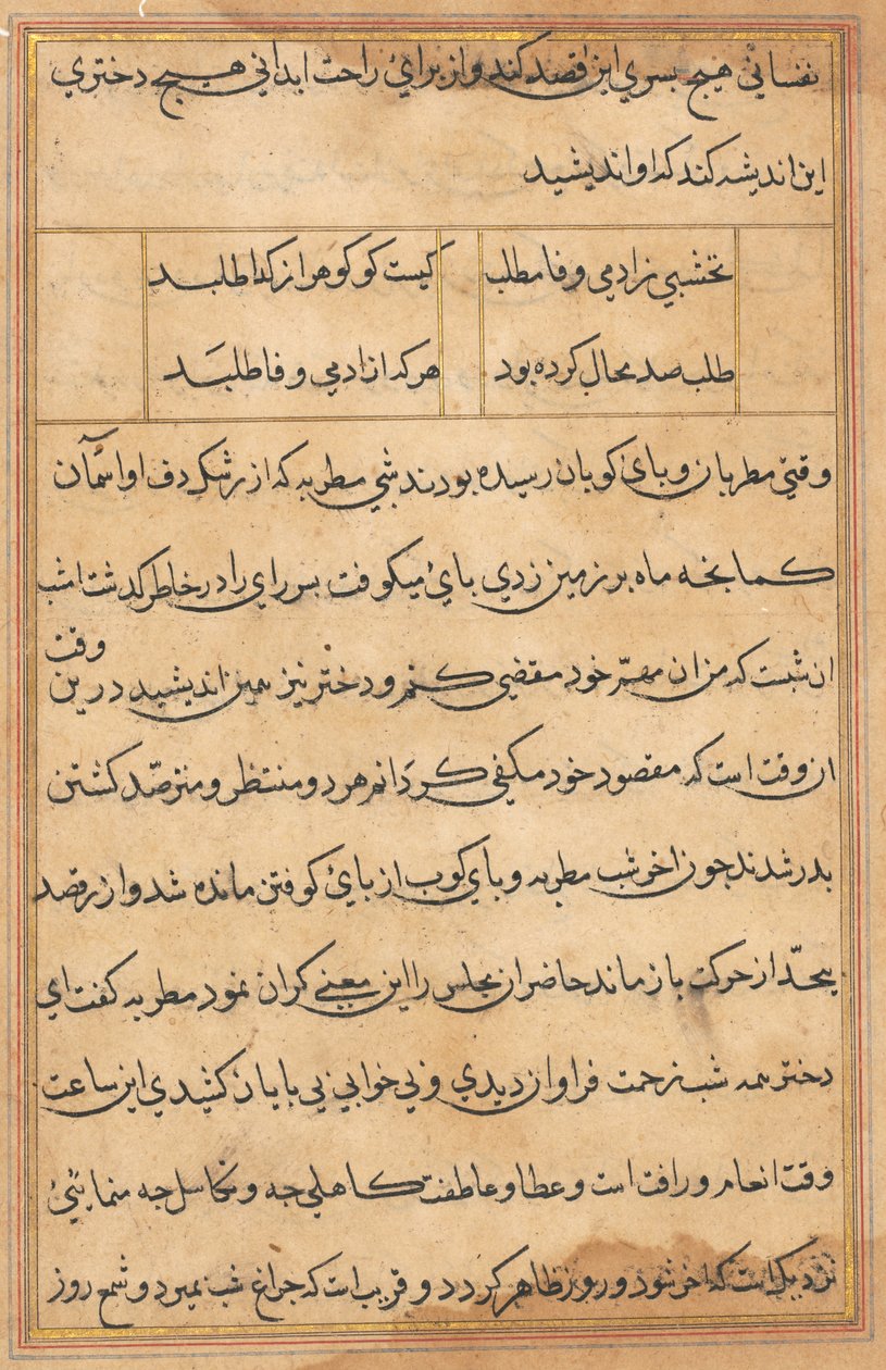 Seite aus Geschichten eines Papageis (Tuti-nama): Textseite von Unknown artist