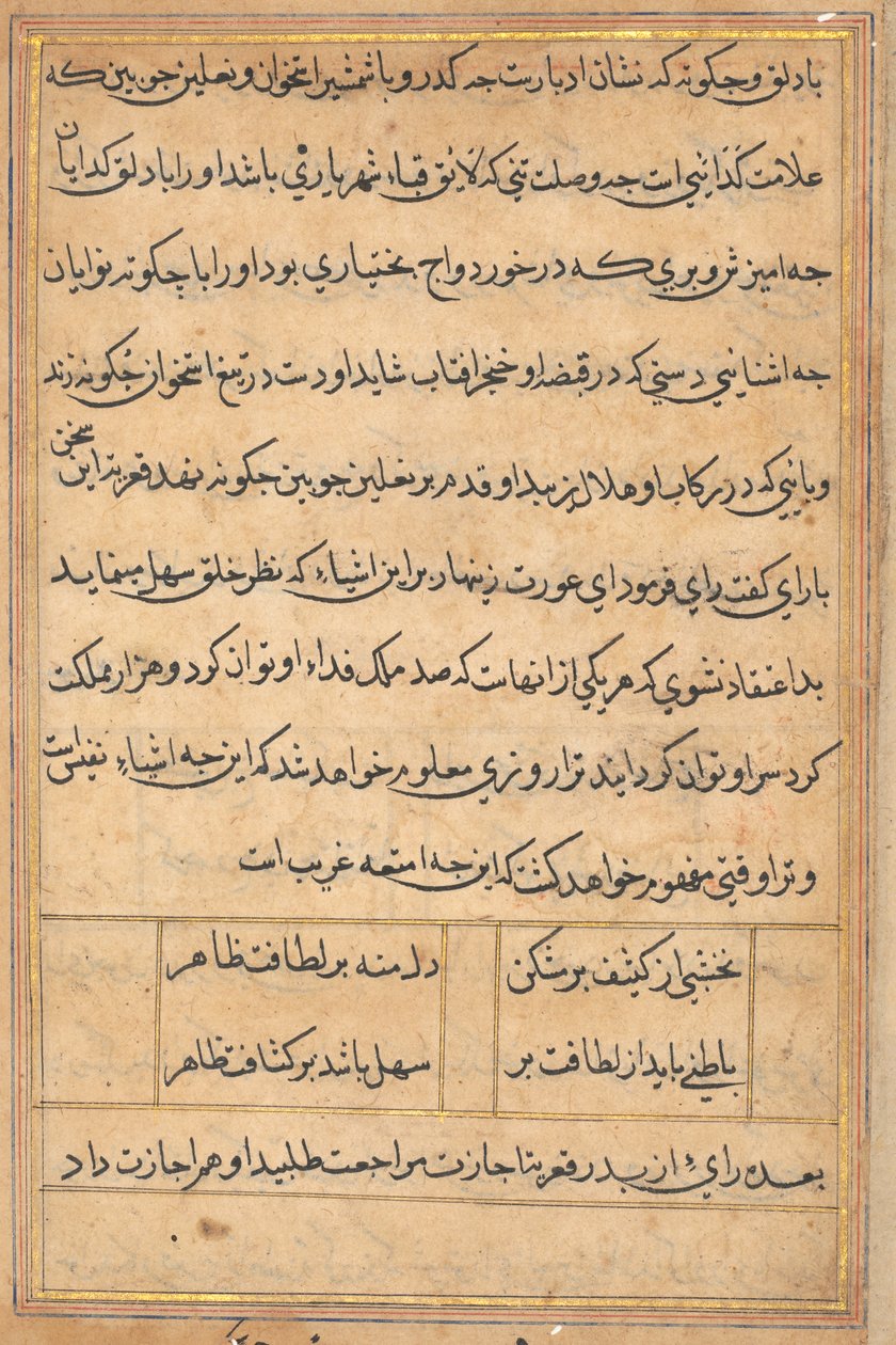Seite aus Geschichten eines Papageis (Tuti-nama): Textseite von Unknown artist
