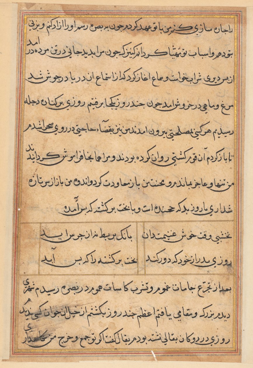 Seite aus Geschichten des Papageis (Tuti-nama): Textseite von Unknown artist