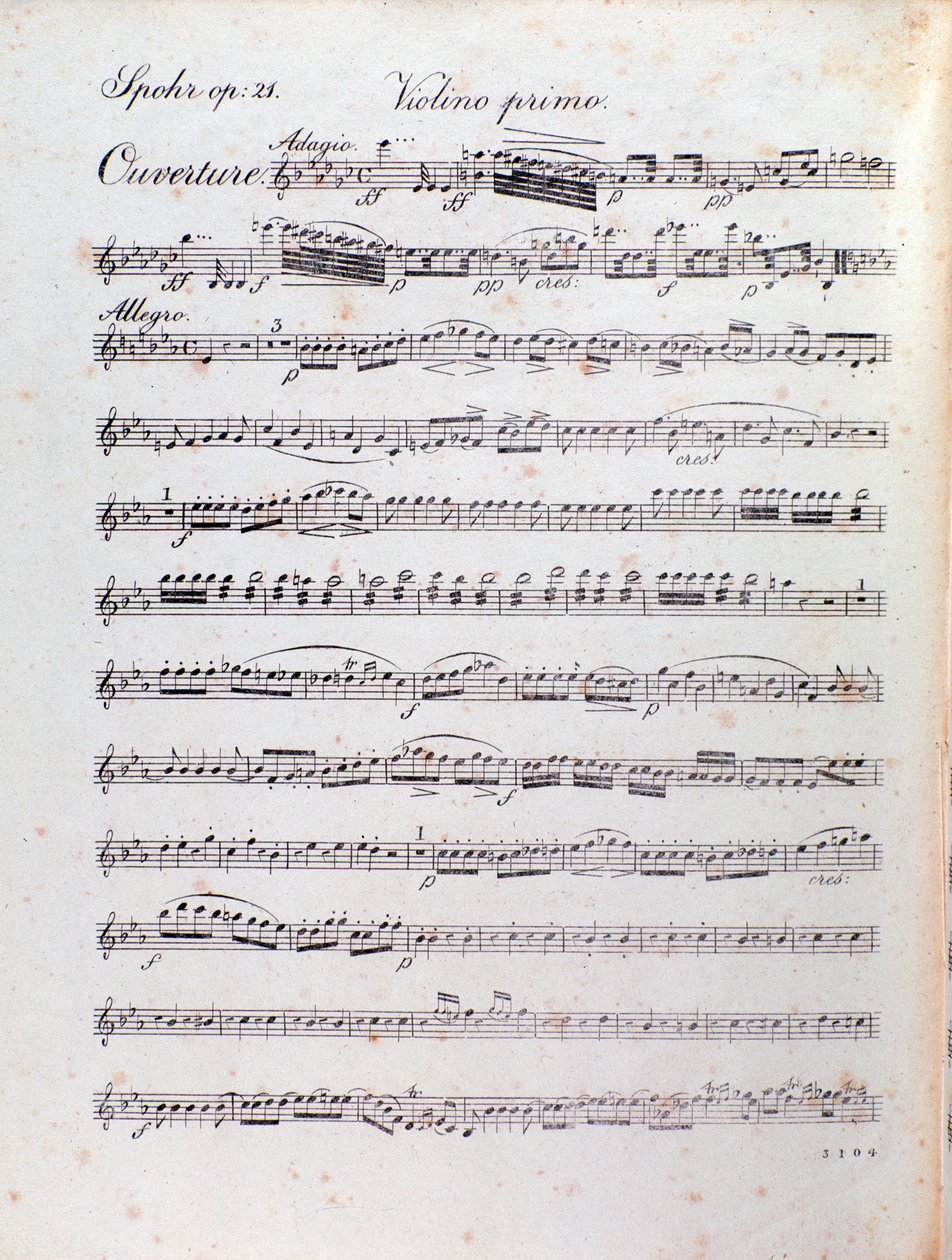 Seite der Partitur der Ouvertüre von Alruna von Unknown artist