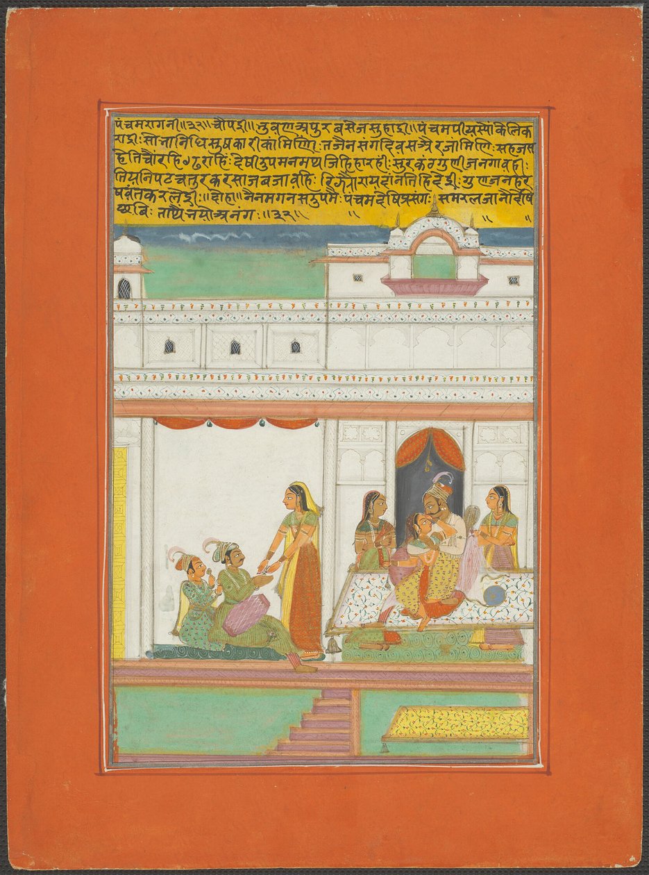 Panchama Ragini, Seite aus einem Jaipur Ragamala Set von Unknown artist