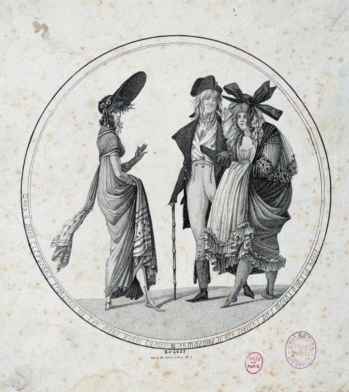 Pariser Mode: „Erstaunlich und wunderbar“ (Kupferstich von 1795) von Unknown artist