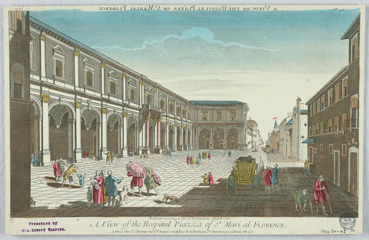 Guckkasten, Blick auf die Piazza des Krankenhauses von St. Mari in Florenz, Nr. 48 von Unknown artist