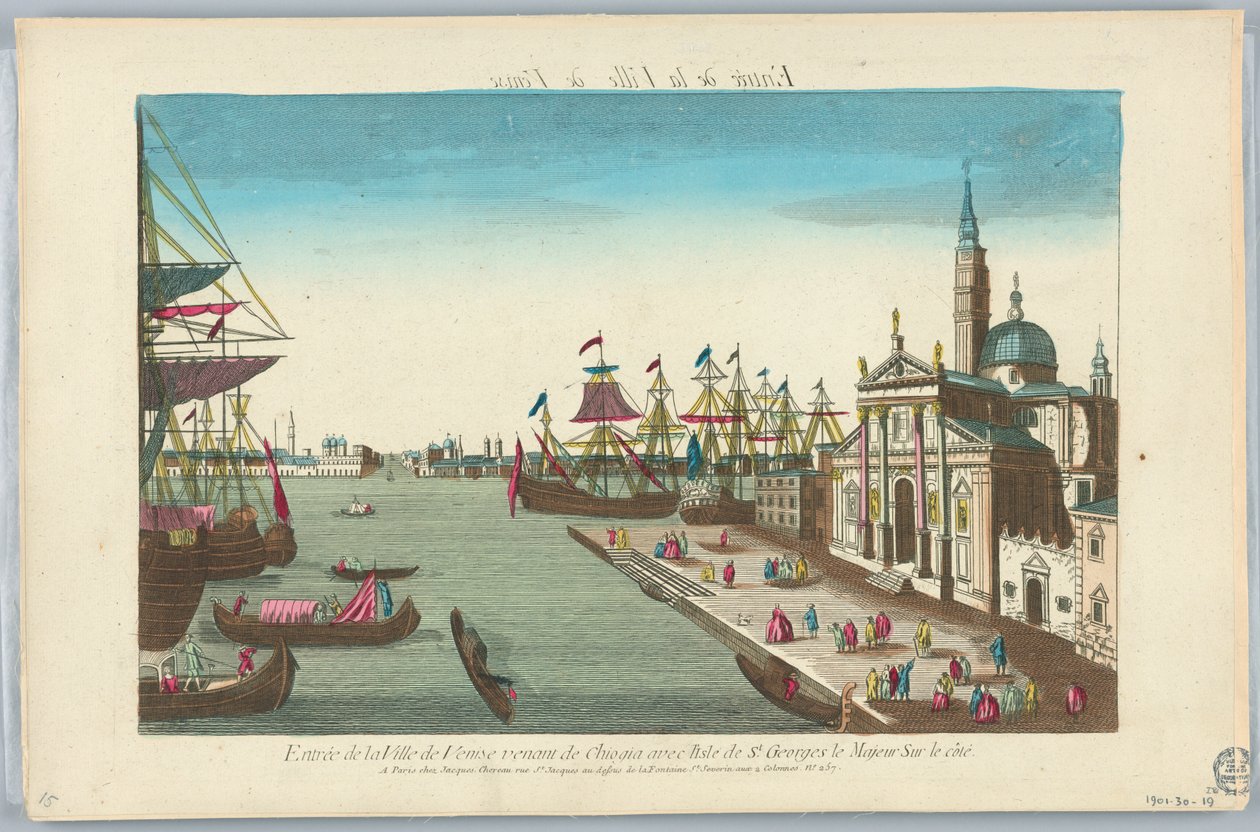 Guckkasten, Eingang zur Stadt Venedig von Chioggia mit der Insel St. Georg der Größere zur Seite von Unknown artist