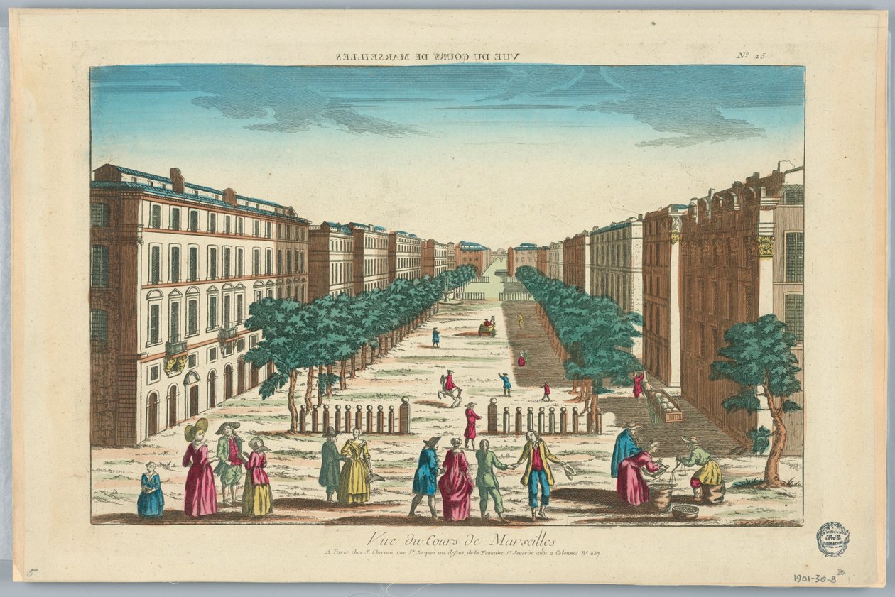 Guckkasten, Vue du Cours de Marseilles, Nr. 25 von Unknown artist