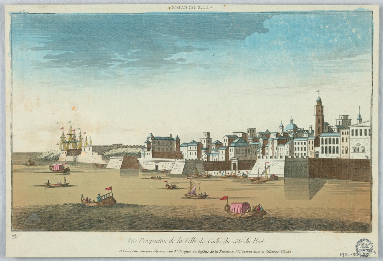 Guckkasten, Vue Perspective de la Ville de Cadiz du Cote du Port von Unknown artist