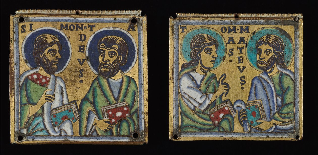 Paar von Plaketten: Simon und Thaddäus und Thomas und Matthäus von Unknown artist