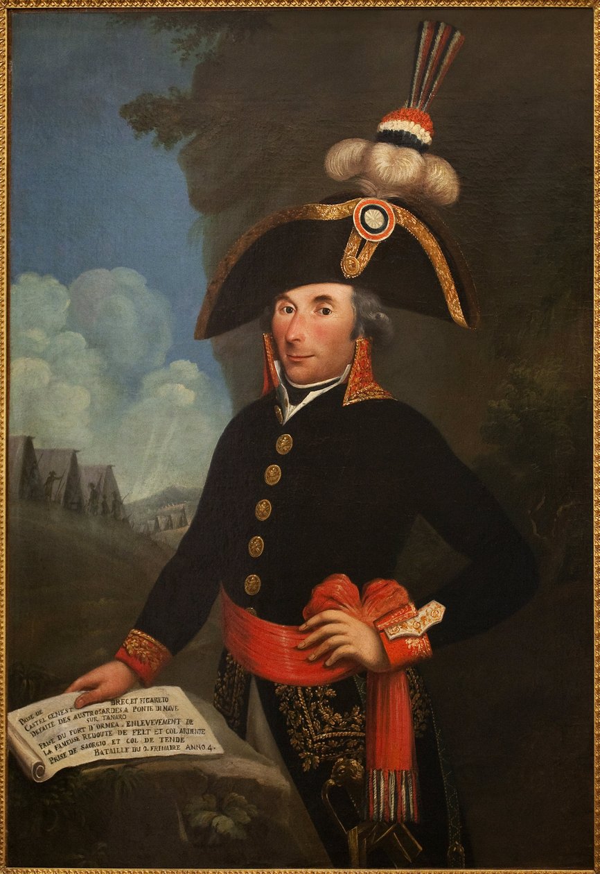 Porträt von Andre Massena (1758-1817, Herzog von Rivoli und Prinz von Essling, Marschall des Empire), in Uniform eines Divisionsgenerals. Anonymes Gemälde, 1796, Porträt von Unknown artist