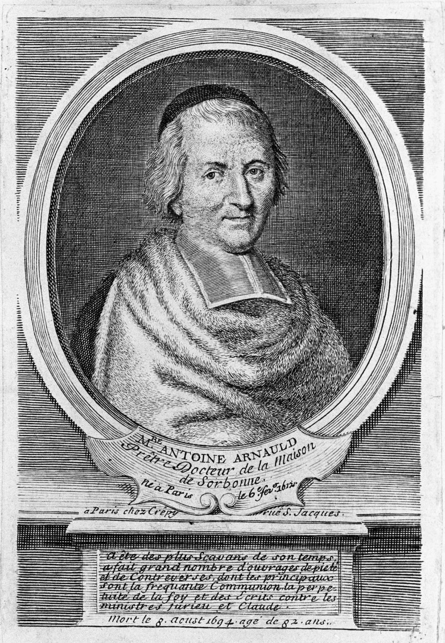 Porträt von Antoine Arnauld dit le Grand Arnauld (1612-1694), französischer Priester, Theologe, Philosoph und Mathematiker, Mitglied der Jansenisten von Unknown artist