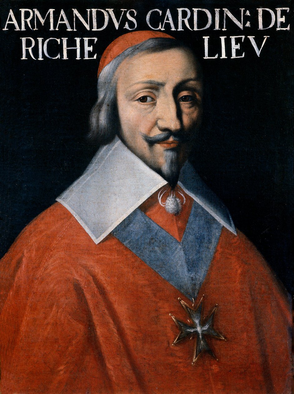 Porträt von Armand-Jean du Plessis, Kardinal Richelieu, Detail von Unknown artist