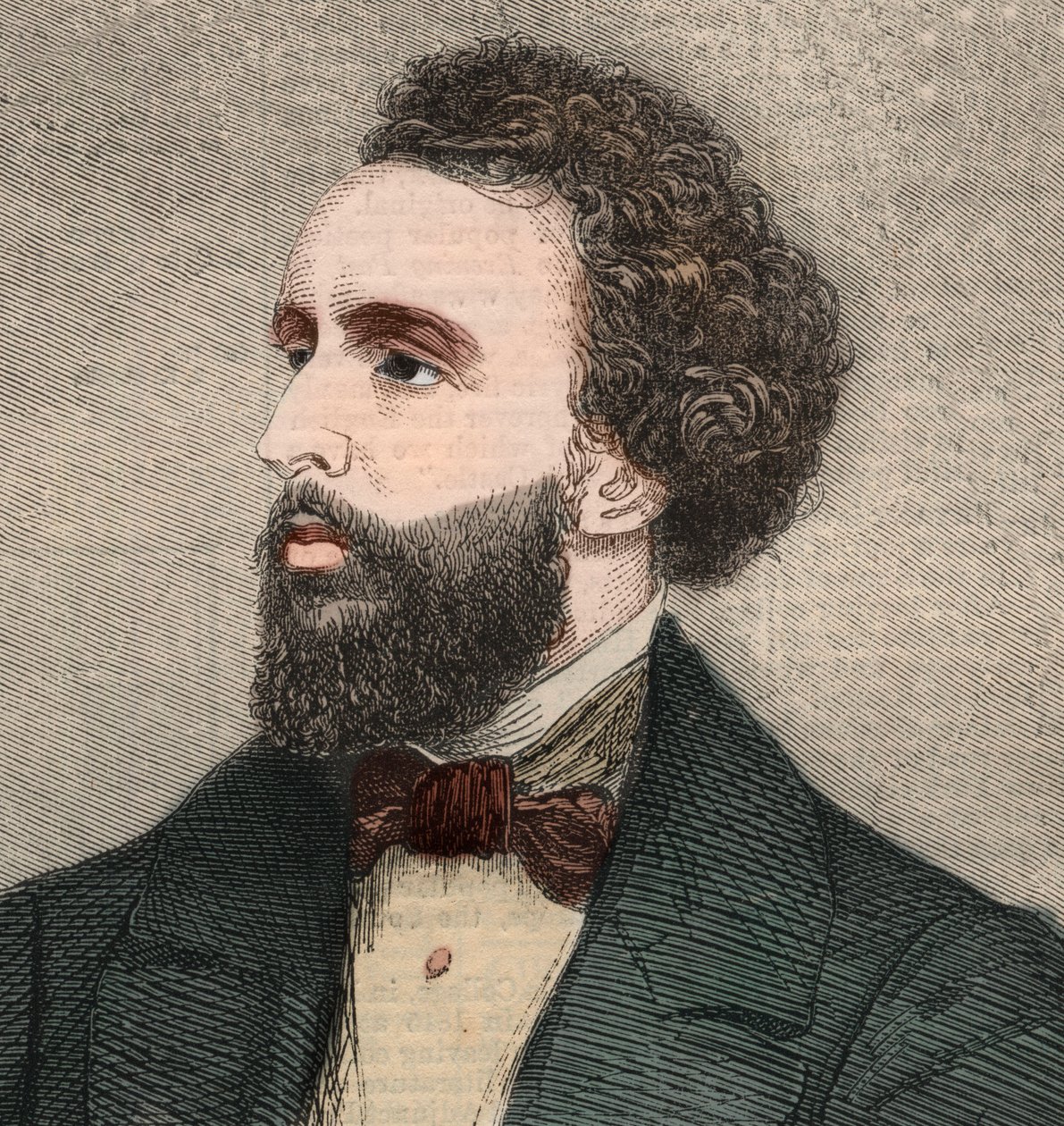 Porträt von Bayard Taylor (1825-1878), amerikanischer Dichter. Gravur in „The Illustrated London News“ vom 23. Januar 1858. von Unknown artist