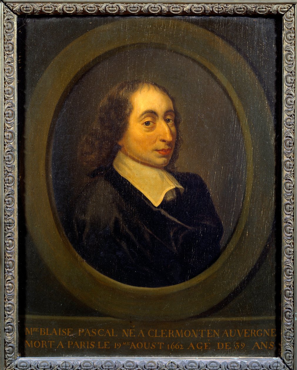 Porträt von Blaise Pascal (1623-1662), französischer Physiker, Mathematiker und Schriftsteller. Anonymes Gemälde. Port Royal, Musee Des Granges von Unknown artist