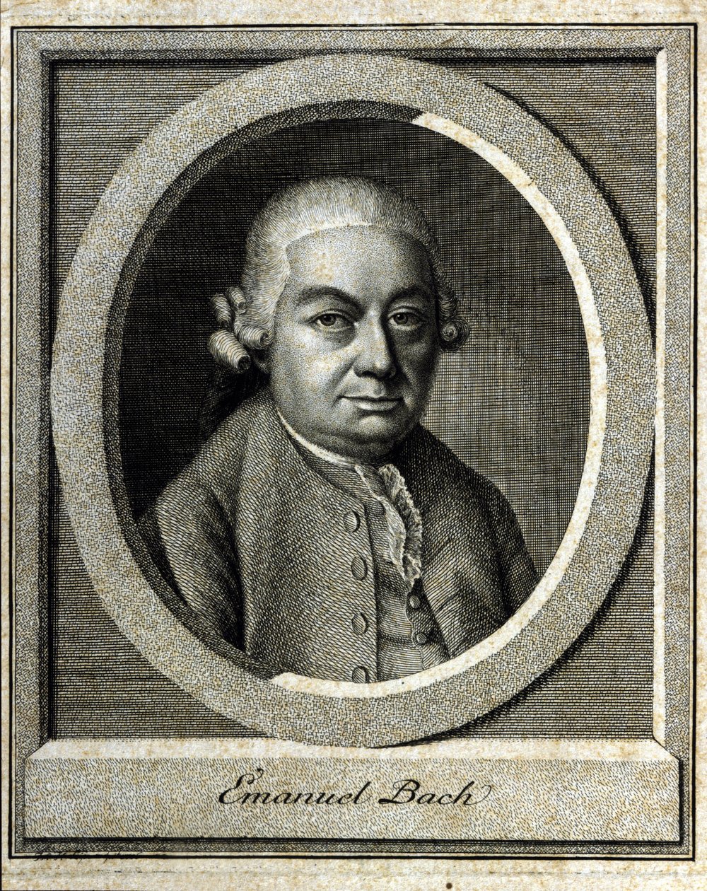 Porträt von Carl Philipp Emanuel Bach, genannt der Bach von Berlin und Hamburg, fünftes Kind von Johann Sebastian Bach von Unknown artist