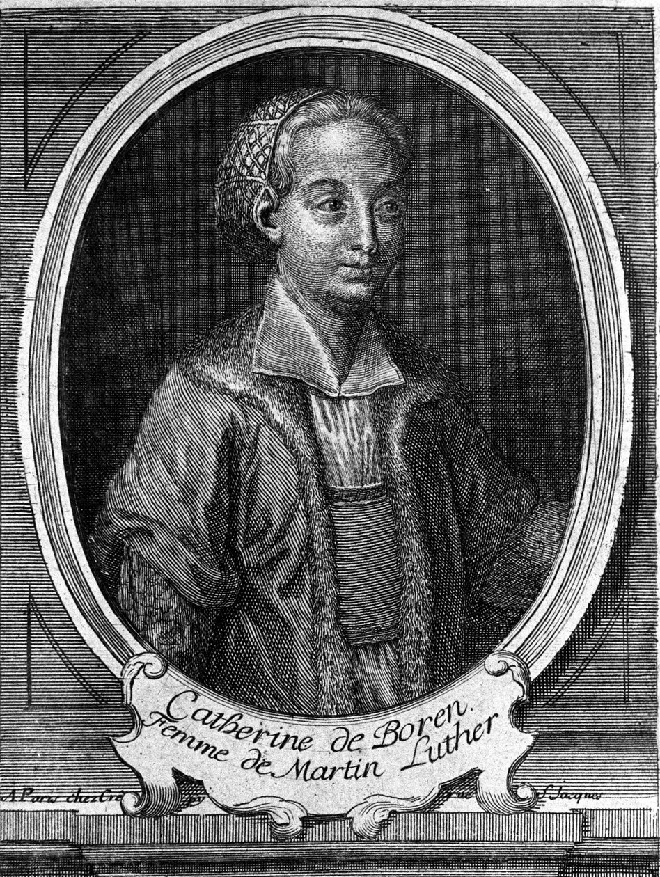 Porträt von Katharina von Bora (1499-1552), Ehefrau von Martin Luther. Gravur aus dem 18. Jahrhundert von Unknown artist