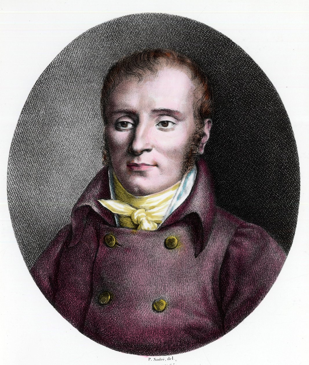 Porträt von Francois Xavier Bichat (1771 - 1802), französischer Arzt. Gravur des 18. Jahrhunderts. Private Sammlung von Unknown artist