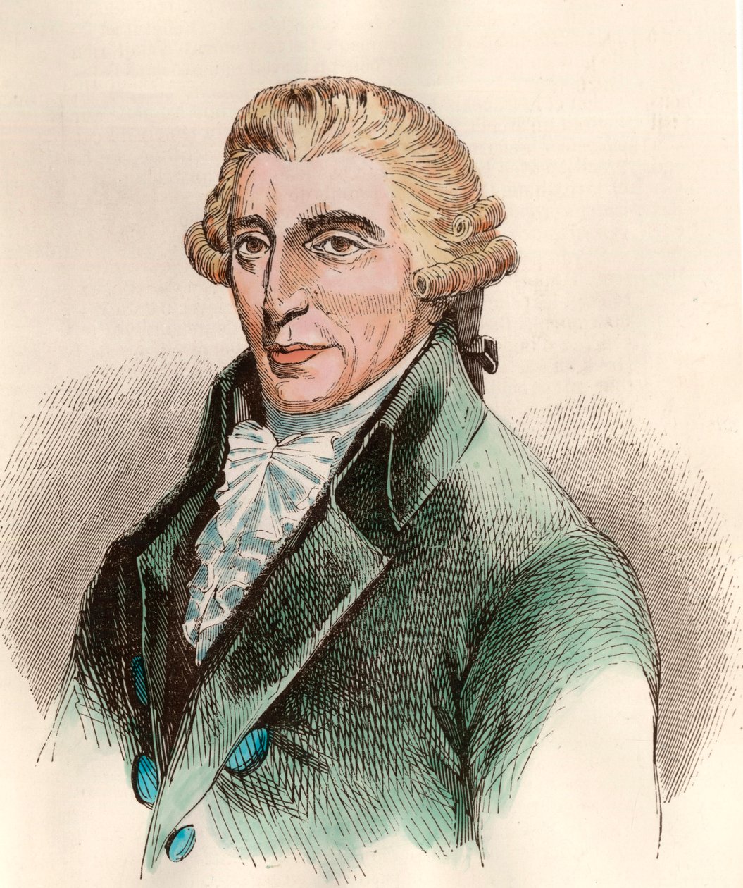 Porträt von Franz Joseph Haydn (1732 - 1809), österreichischer Komponist. Gravur des 18. Jahrhunderts. Private Sammlung. von Unknown artist