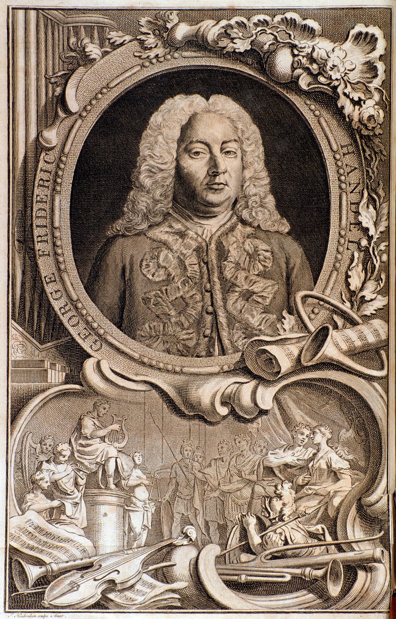 Porträt von Georg Friedrich Händel (1685-1759). Frontispiz von „Alexander