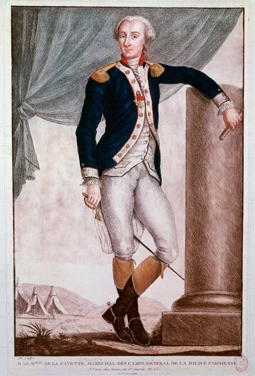 Porträt von Gilbert du Motier, Marquis de Lafayette von Unknown artist