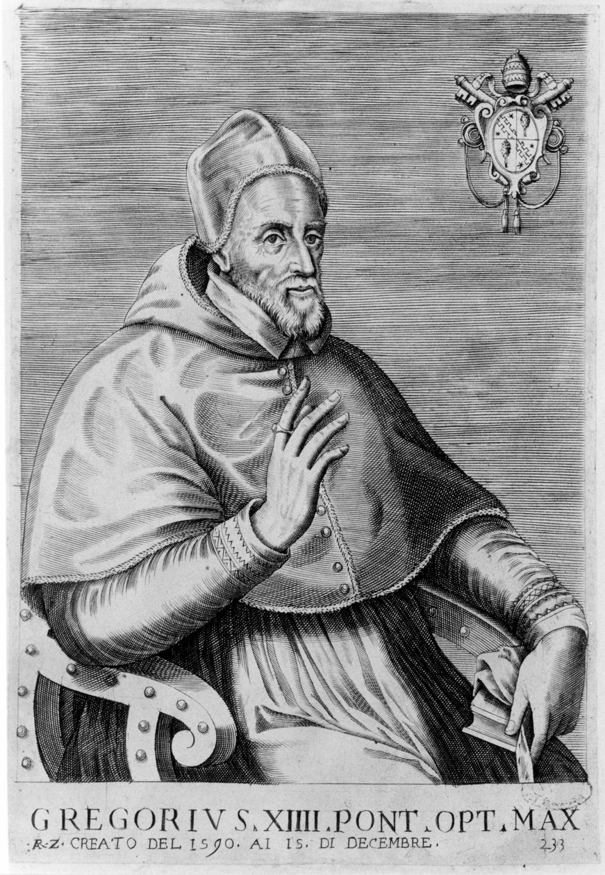 Porträt von Gregor XIV (1535 - 1591) von Unknown artist