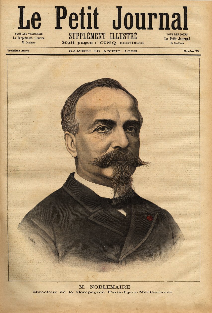 Porträt von Gustave Noblemaire (1832-1924), der nach erfolgreicher Überwachung des Baus der Eisenbahnlinie Alger-Oran bis 1869 nach Paris zurückkehrte, um die Leitung der Paris Lyon Mediterranee Gesellschaft zu übernehmen, eine Position, die er 26 Jahre la von Unknown artist