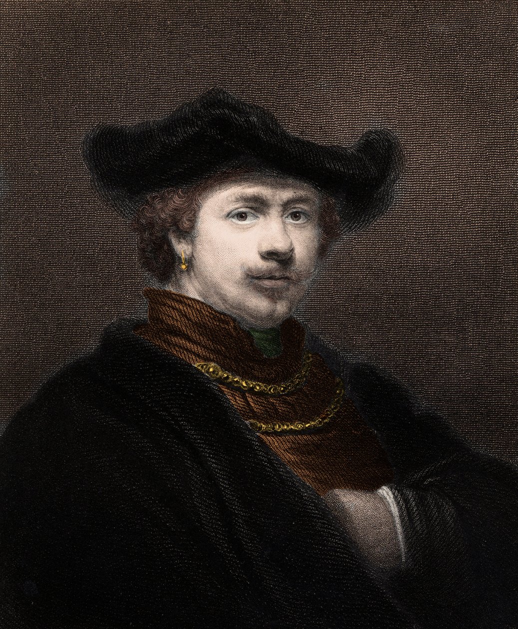 Porträt von Harmenszoon van Rijn Rembrandt (1606-1669), niederländischer Maler - Gravur - 19. Jahrhundert von Unknown artist