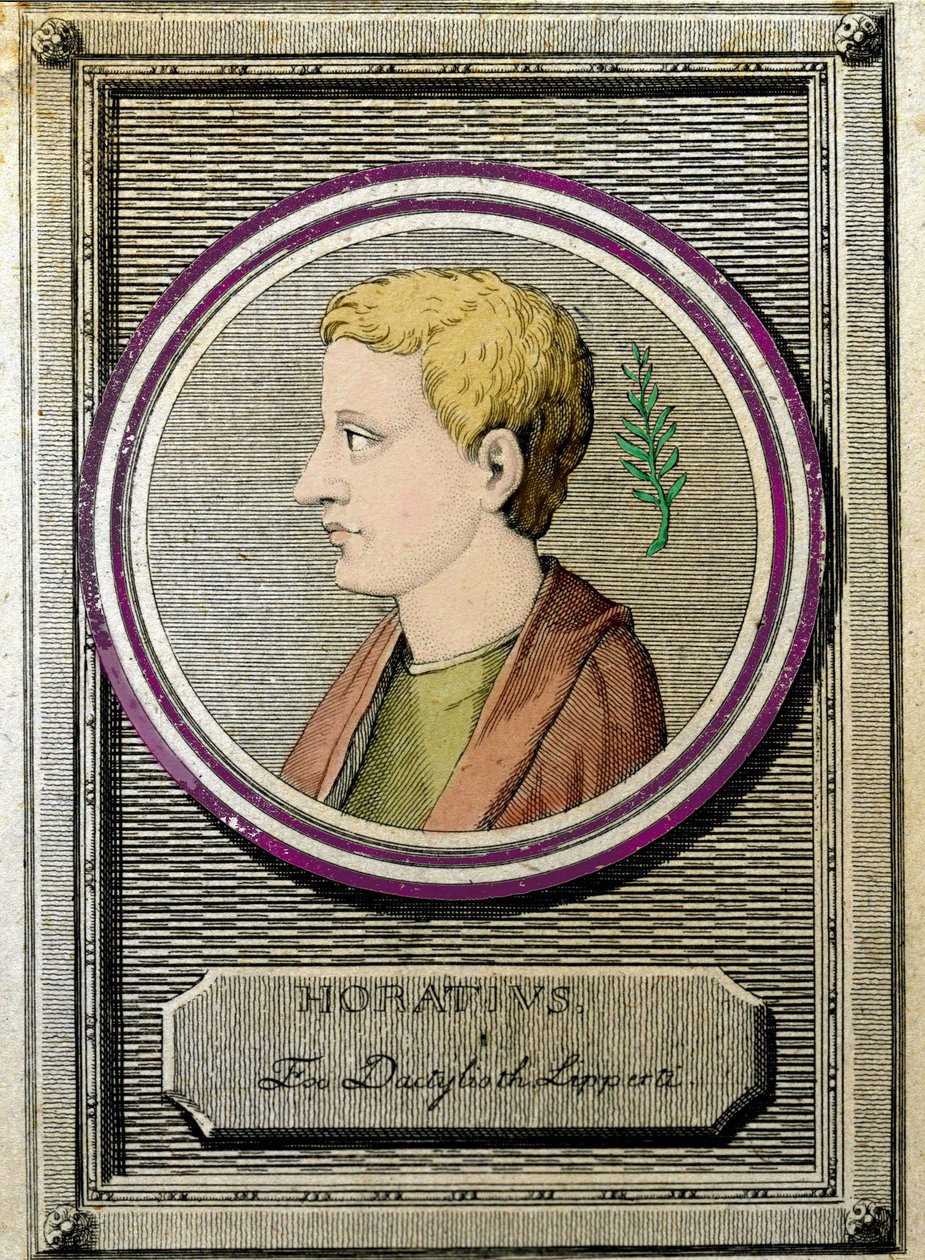 Porträt von Horaz (Quintus Horatius Flaccus) (65-8 v. Chr.), lateinischer Dichter von Unknown artist