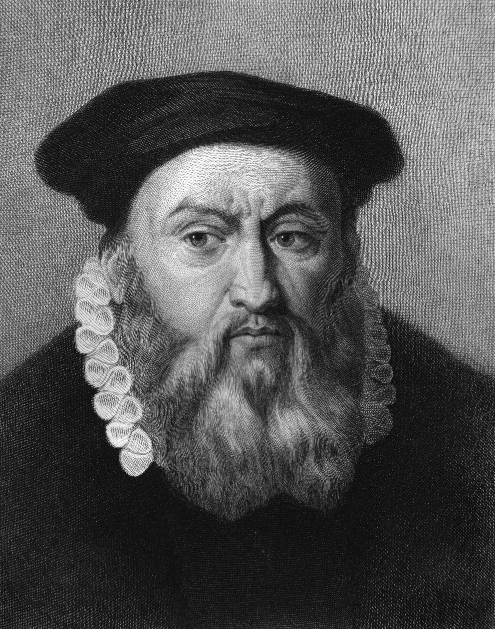 Porträt von Jean Calvin (1509 - 1564), französischer Religionsreformer und Schriftsteller - in „Histoire des Français“ von Lavallée, Gravur, n.d. von Unknown artist