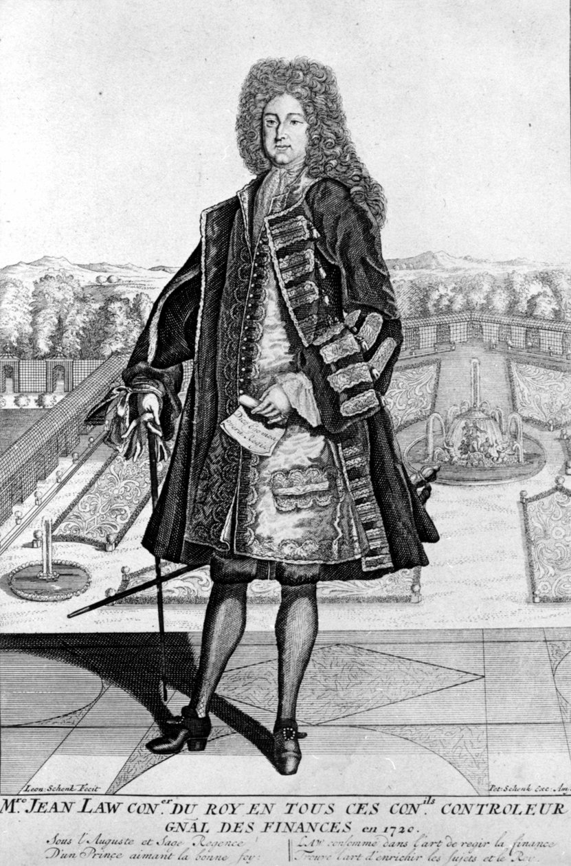 Porträt von John Law (1671 - 1729), schottischer Finanzier, der 1720 den Bankrott verursachte von Unknown artist
