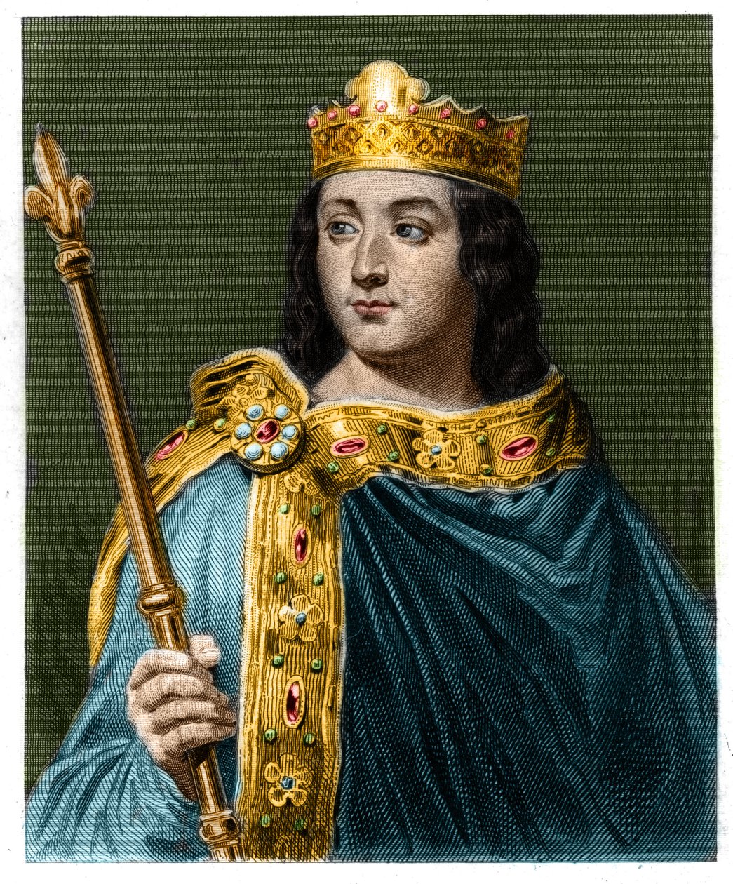 Porträt von Ludwig V. der Faule (967-987), König von Frankreich - in „Histoire des Français“ von Lavallée, Gravur, sd. von Unknown artist