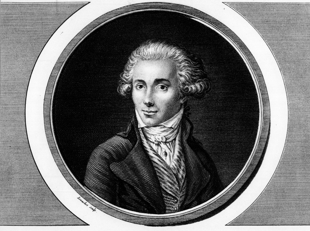 Porträt von Marguerite Elie Guadet, französischer Politiker. Gravur in 